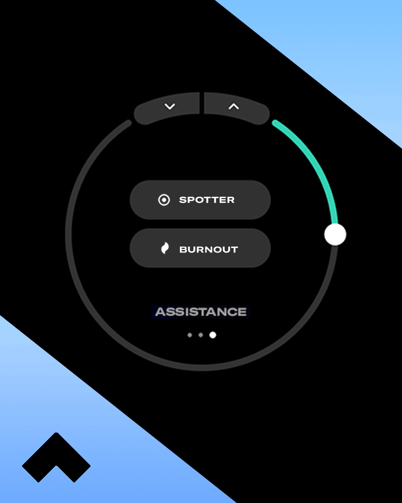 Image of Burnout Mode highlighted on the Tonal trainer to use drop sets