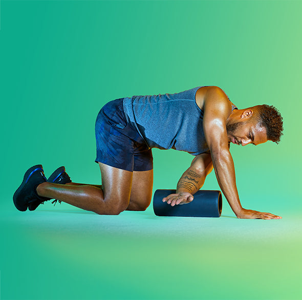Person doing Tonal foam rolling recovery