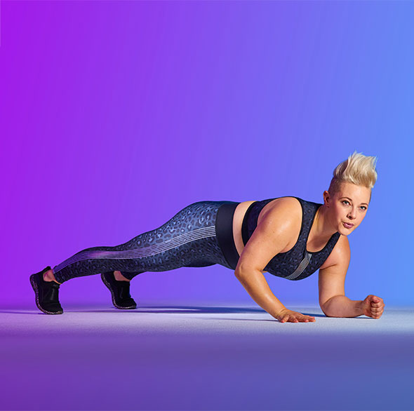 Person doing Tonal bodyweight workout