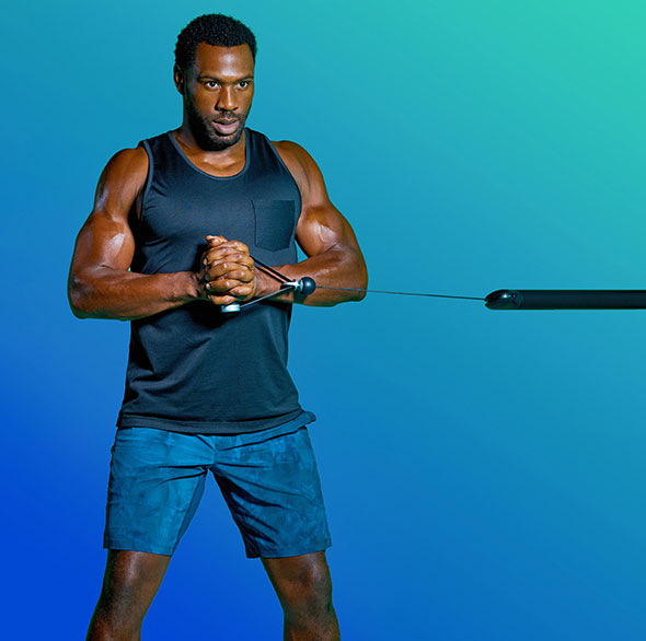 Person working out with a Tonal Resistance trainer