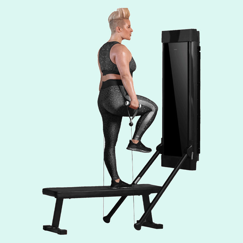 Resisted step-up; at-home glute exercises