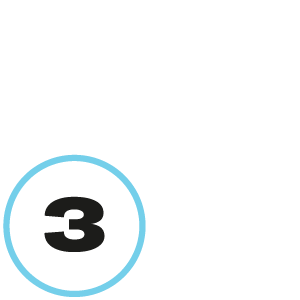 Black number '3' in a blue circle on a white background