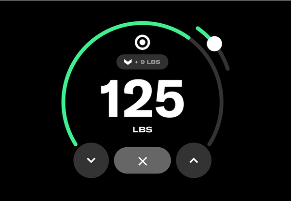 Display of weight settings on Tonal machine