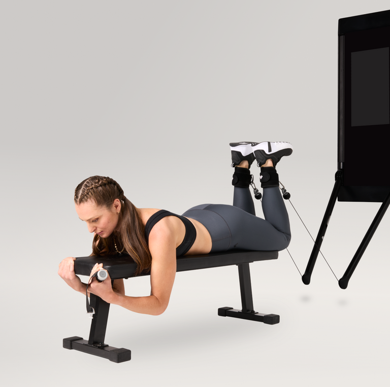 Ankle straps prone hamstring curl