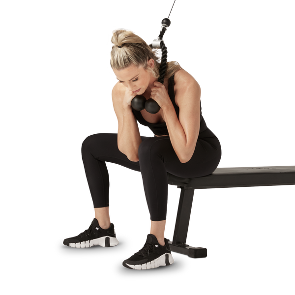 Seated oblique cable crunch