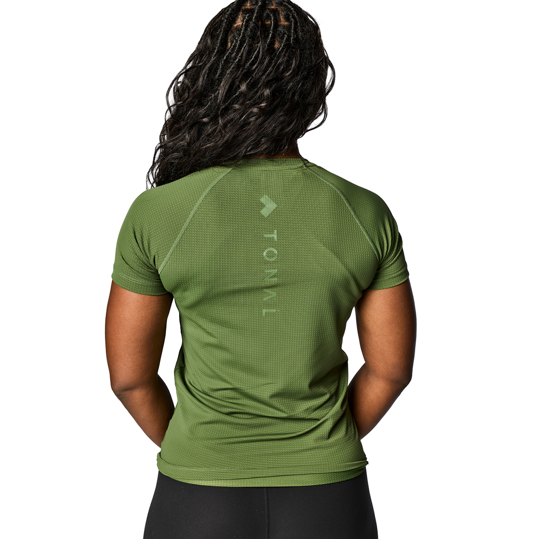 Back of Dark Sage Tonal Performance Lifestyle Tee
